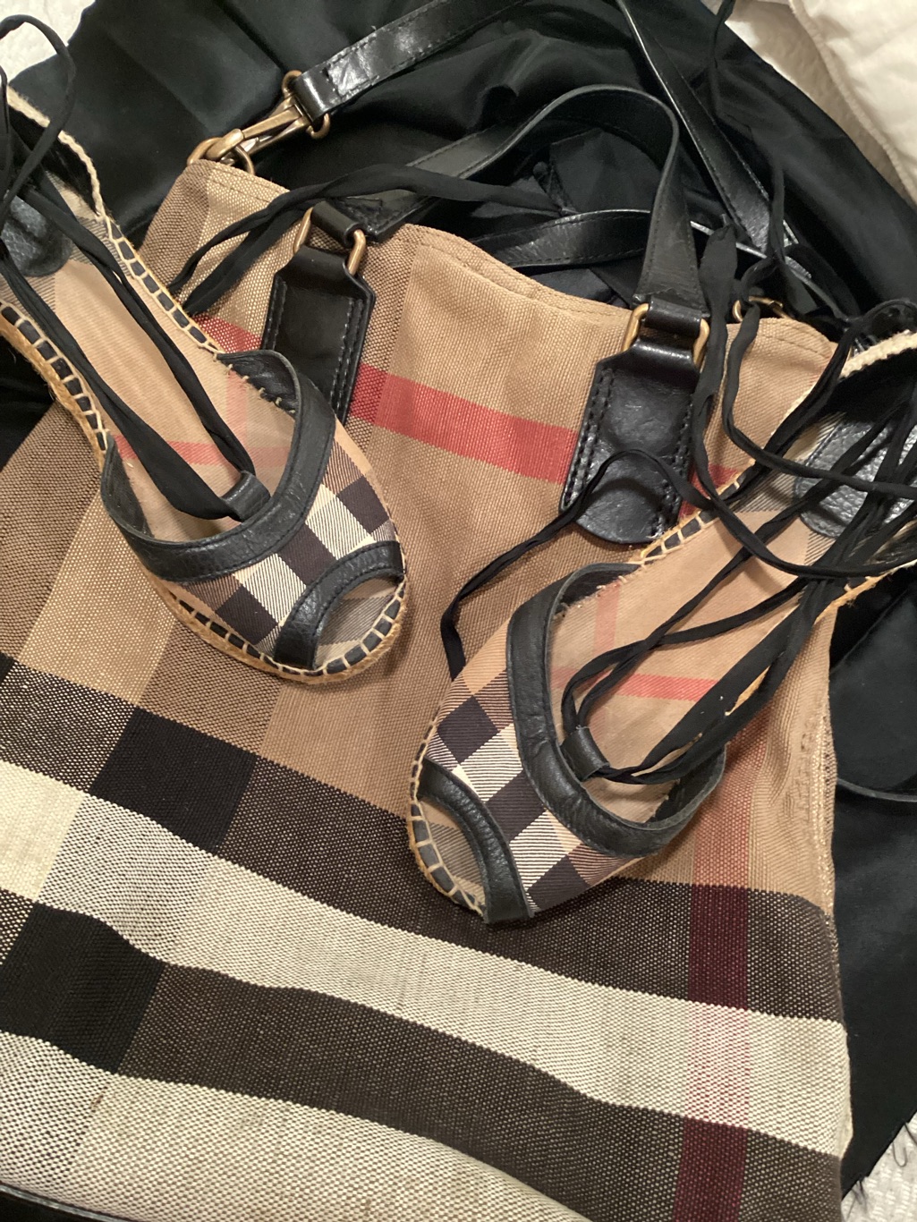 Burberry Espadrilles & Burberry Tottenham Tote Bundle